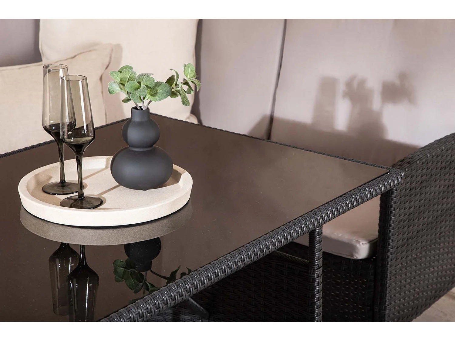 Knock loungeset 4 delen zwart.