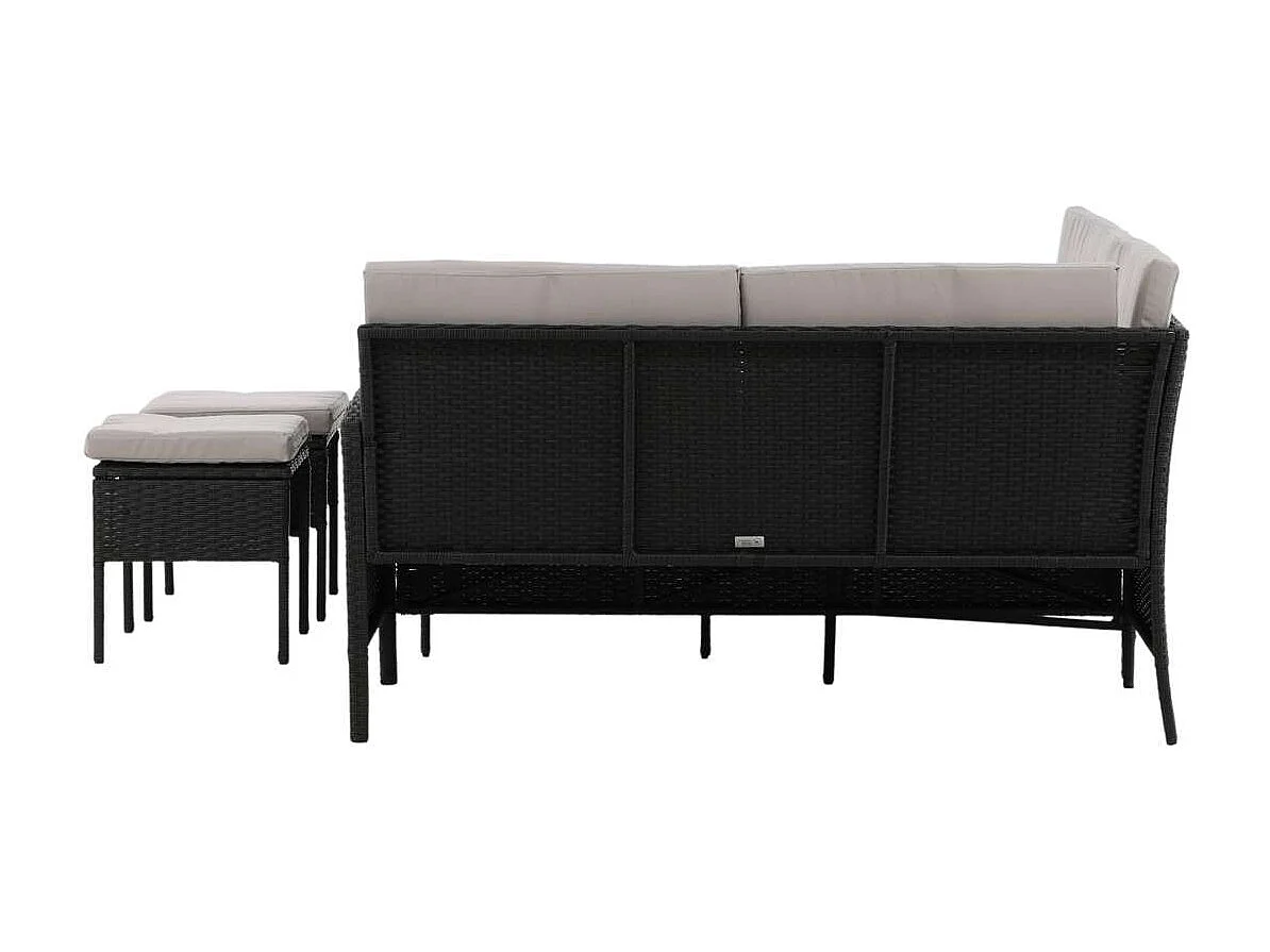 Knock loungeset 4 delen zwart.