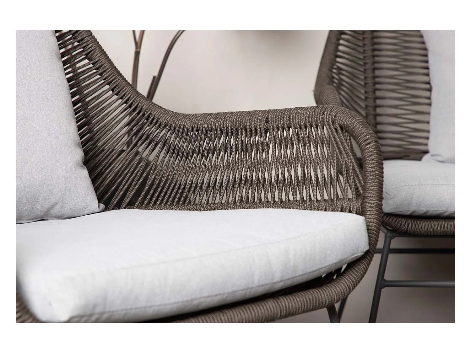 Salon de Jardin "Davao" 133cm Marron & Gris