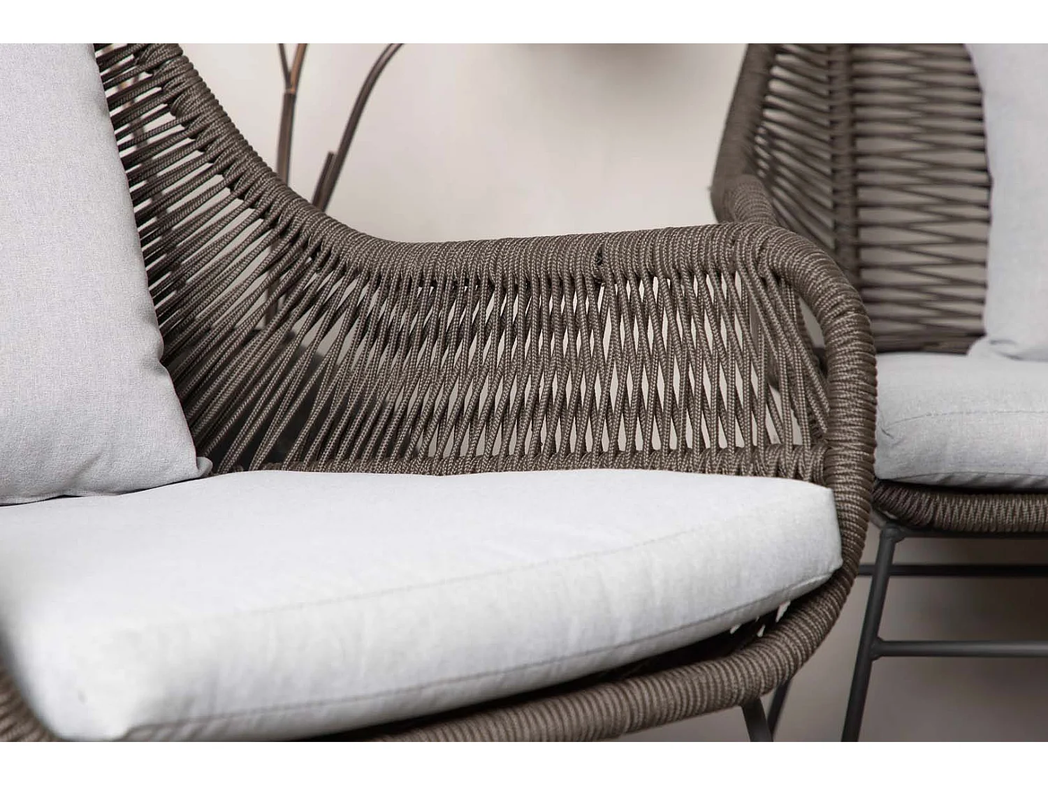 Salon de Jardin "Davao" 133cm Marron & Gris