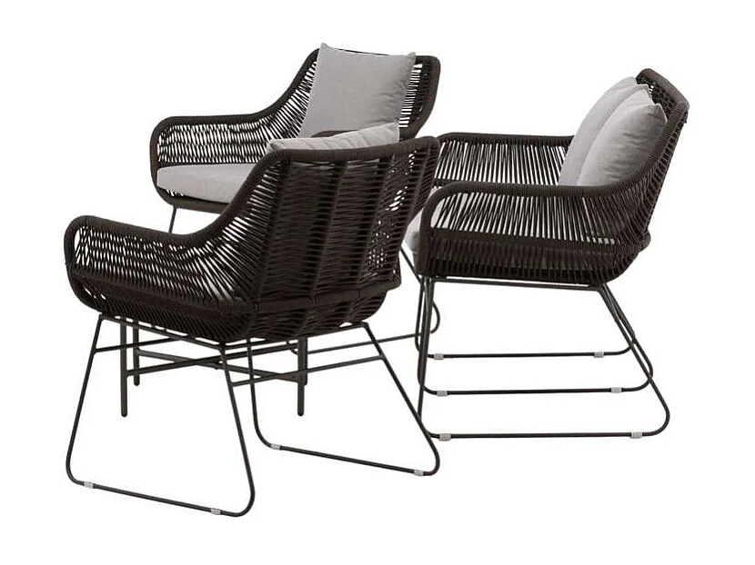 Salon de Jardin "Davao" 133cm Marron & Gris