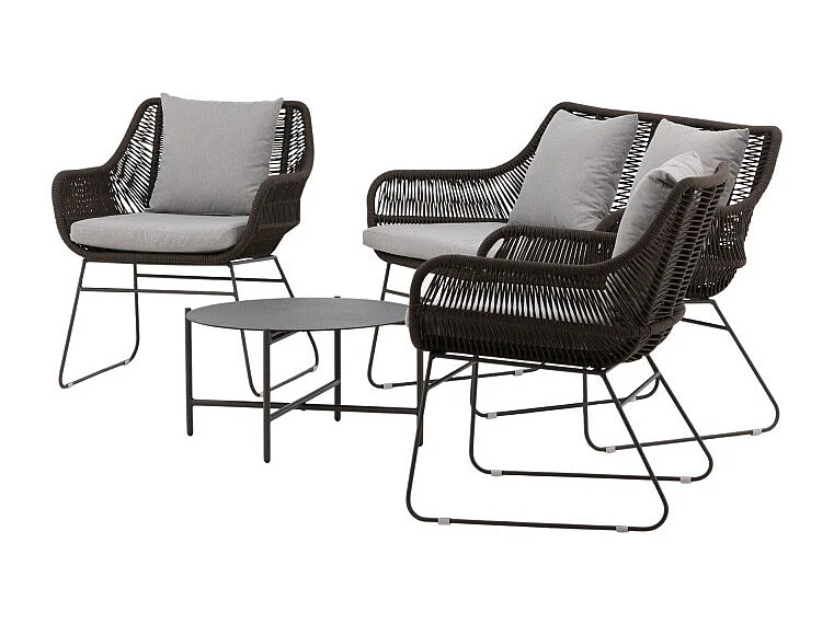 Salon de Jardin "Davao" 133cm Marron & Gri