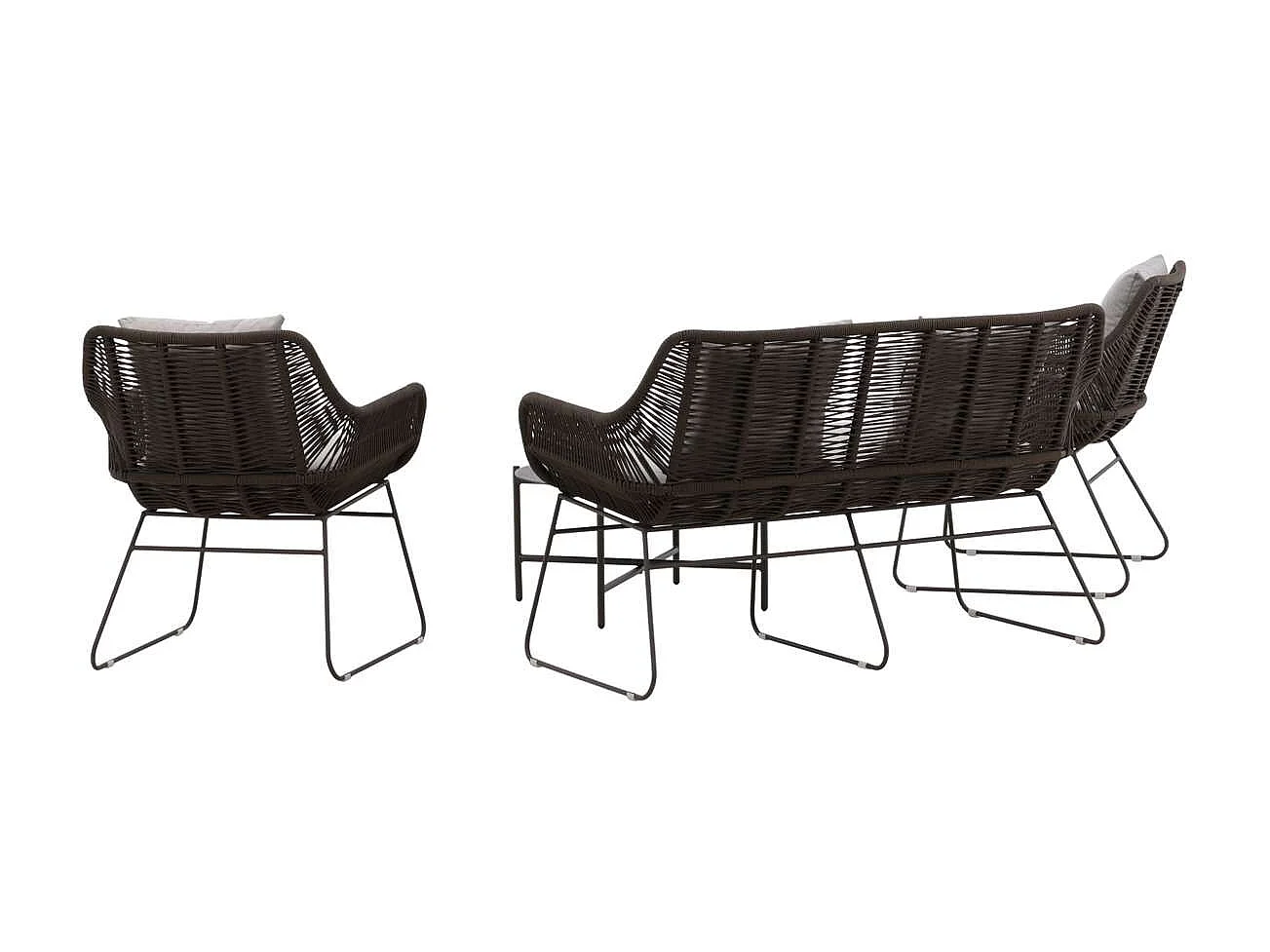 Salon de Jardin "Davao" 133cm Marron & Gri