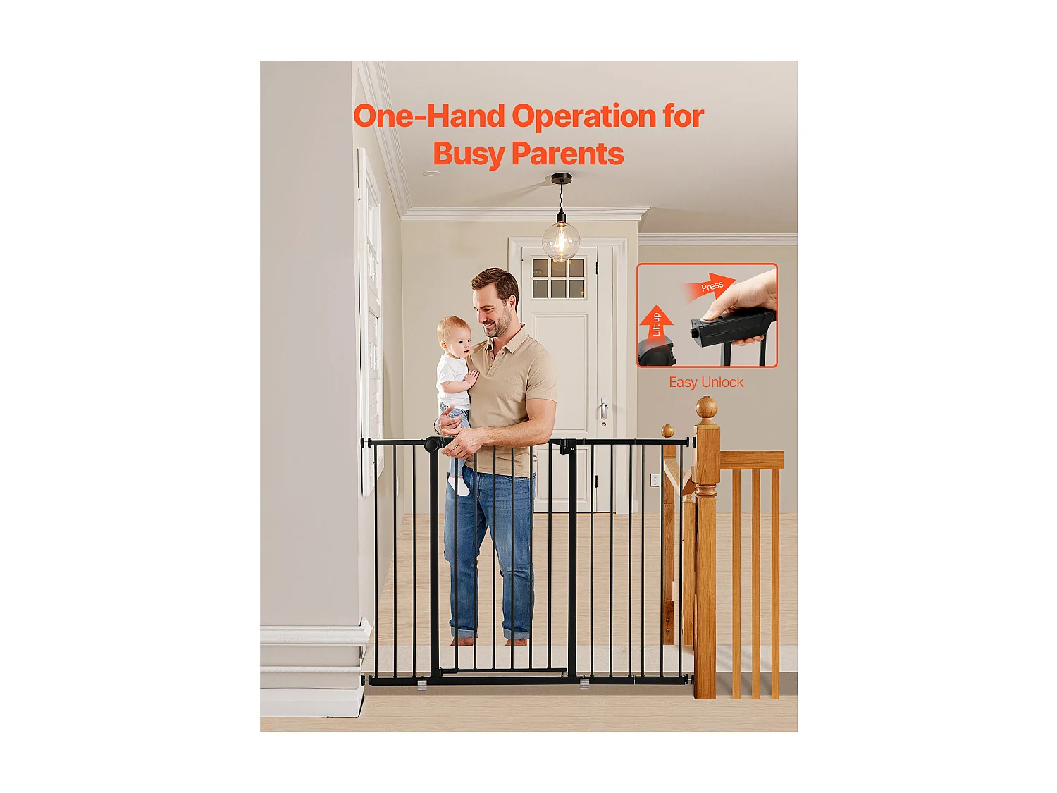 Barrière de Sécurité Animaux, SucceBuy Barrière de Sécurité Extensible pour Chien LxH 65-121,9x91,4 cm Noir