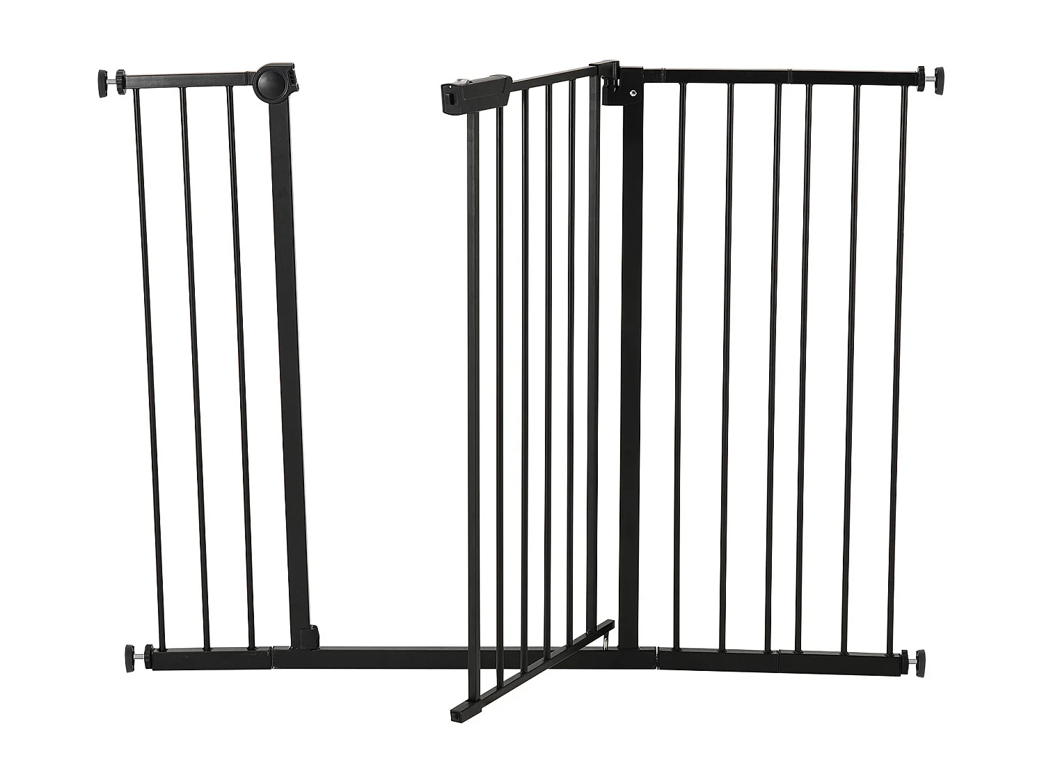 Barrière de Sécurité Animaux, SucceBuy Barrière de Sécurité Extensible pour Chien LxH 65-121,9x91,4 cm Noir