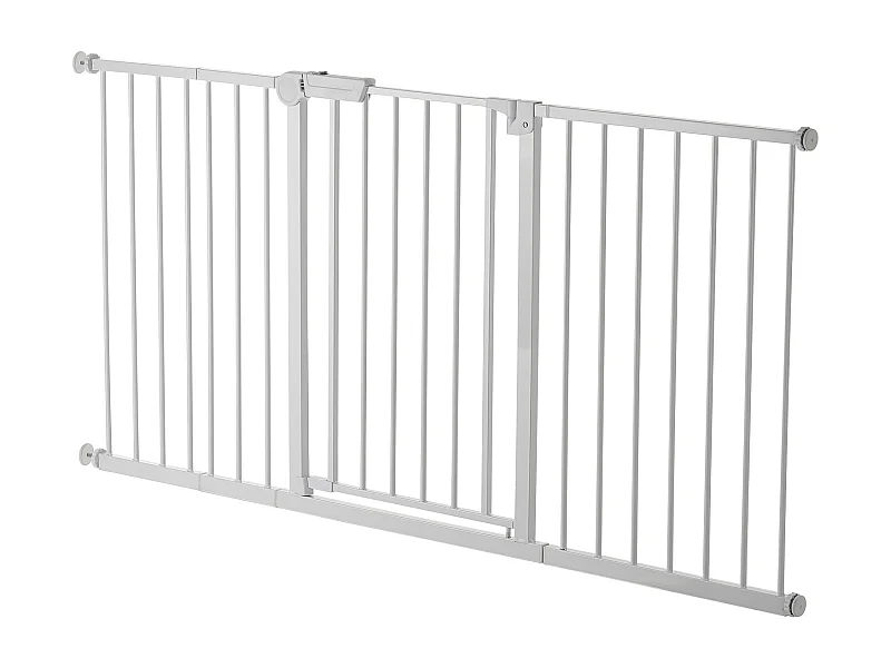 Portão de Segurança para Animais de Estimação, SucceBuy Portão de Segurança Expansível para Cães L x A 154-161 x 76,2 cm Branco