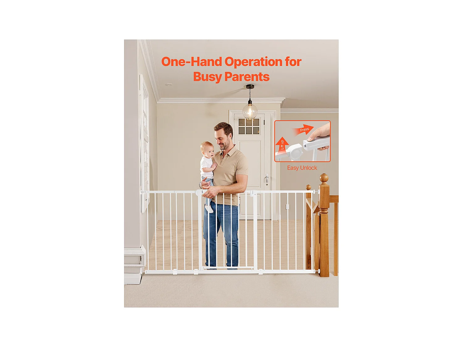 Barrière de Sécurité Animaux, SucceBuy Barrière de Sécurité Extensible pour Chiens LxH 154-161x76,2 cm Blanc