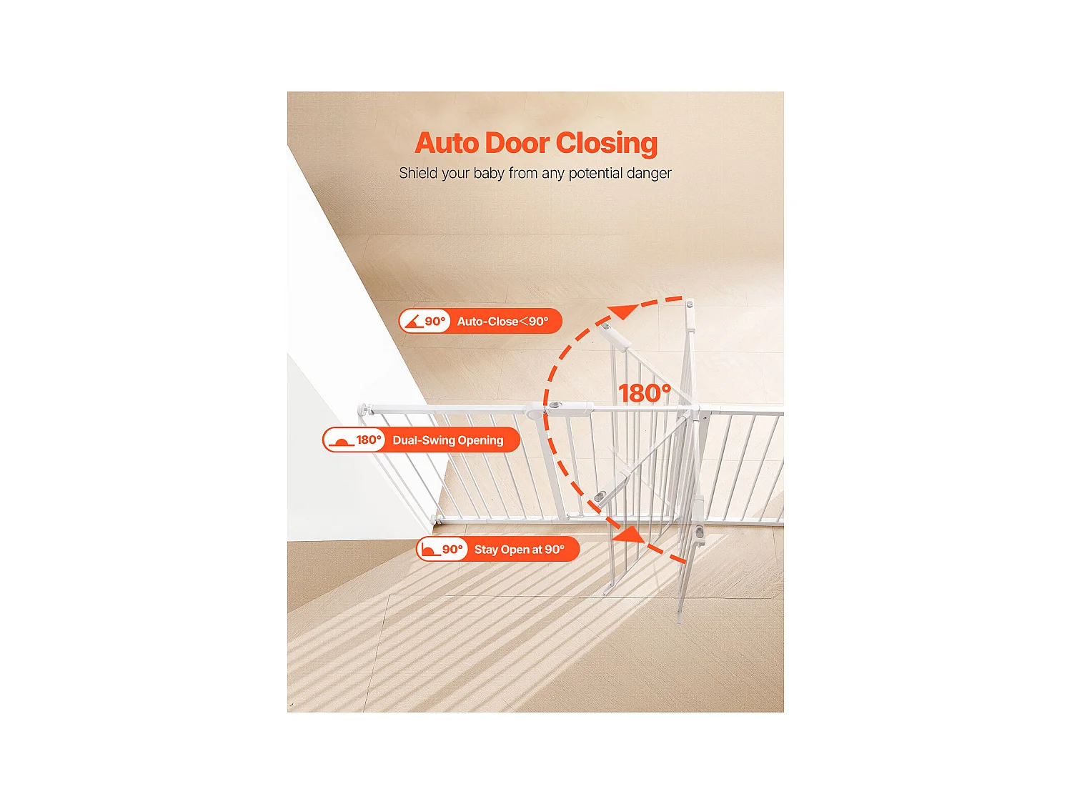 Barrière de Sécurité Animaux, SucceBuy Barrière de Sécurité Extensible pour Chiens LxH 154-161x76,2 cm Blanc