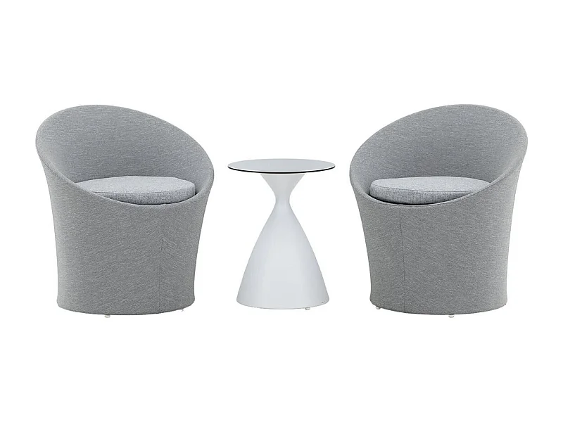 Spoga loungemeubel setjes 3 delen wit,grijs.