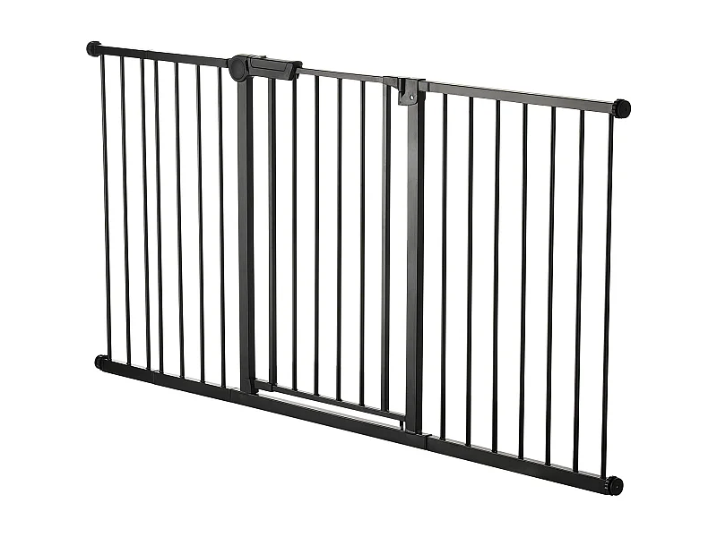 Portão de Segurança para Animais de Estimação, SucceBuy Portão de Segurança Expansível para Cães 154-161 x 76,2 cm Preto
