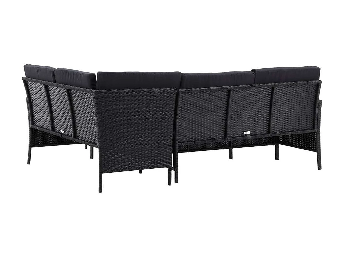 Salon d'Angle de Jardin "Knock" 145cm Noir