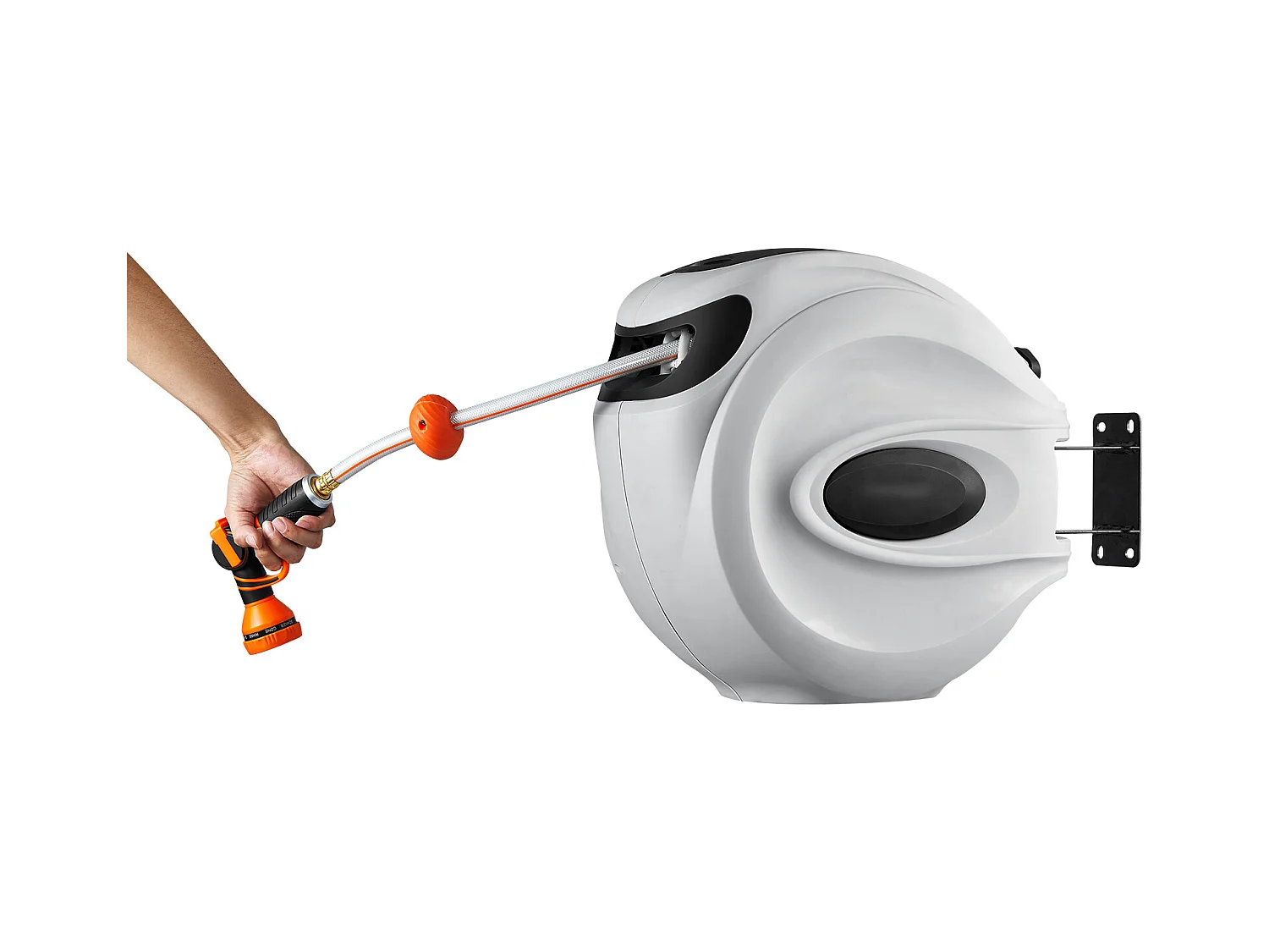 Enrouleur de Tuyau d'Arrosage Rétractable SucceBuy, 1,2 cm x 40 m, Fixé au Mur, Avec Buse 9 - Pattern, Verrouillage de Toute Longueur