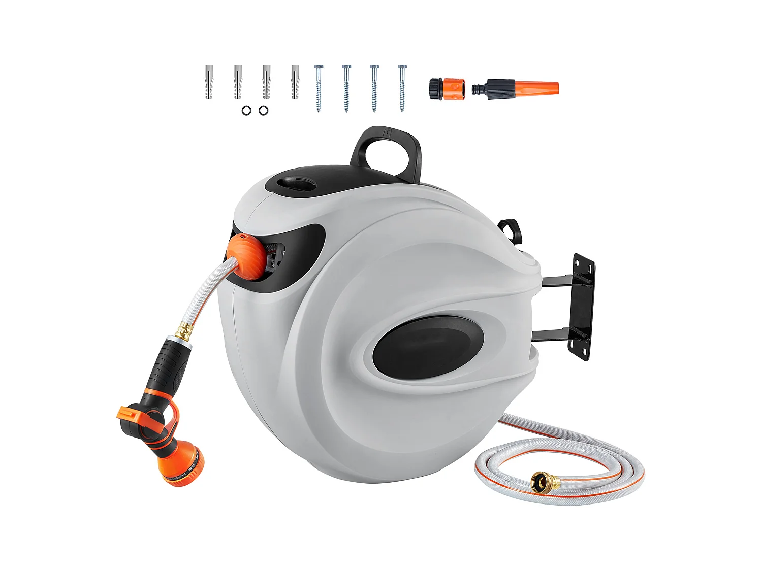 Enrouleur de Tuyau d'Arrosage Rétractable SucceBuy, 1,2 cm x 40 m, Fixé au Mur, Avec Buse 9 - Pattern, Verrouillage de Toute Longueur