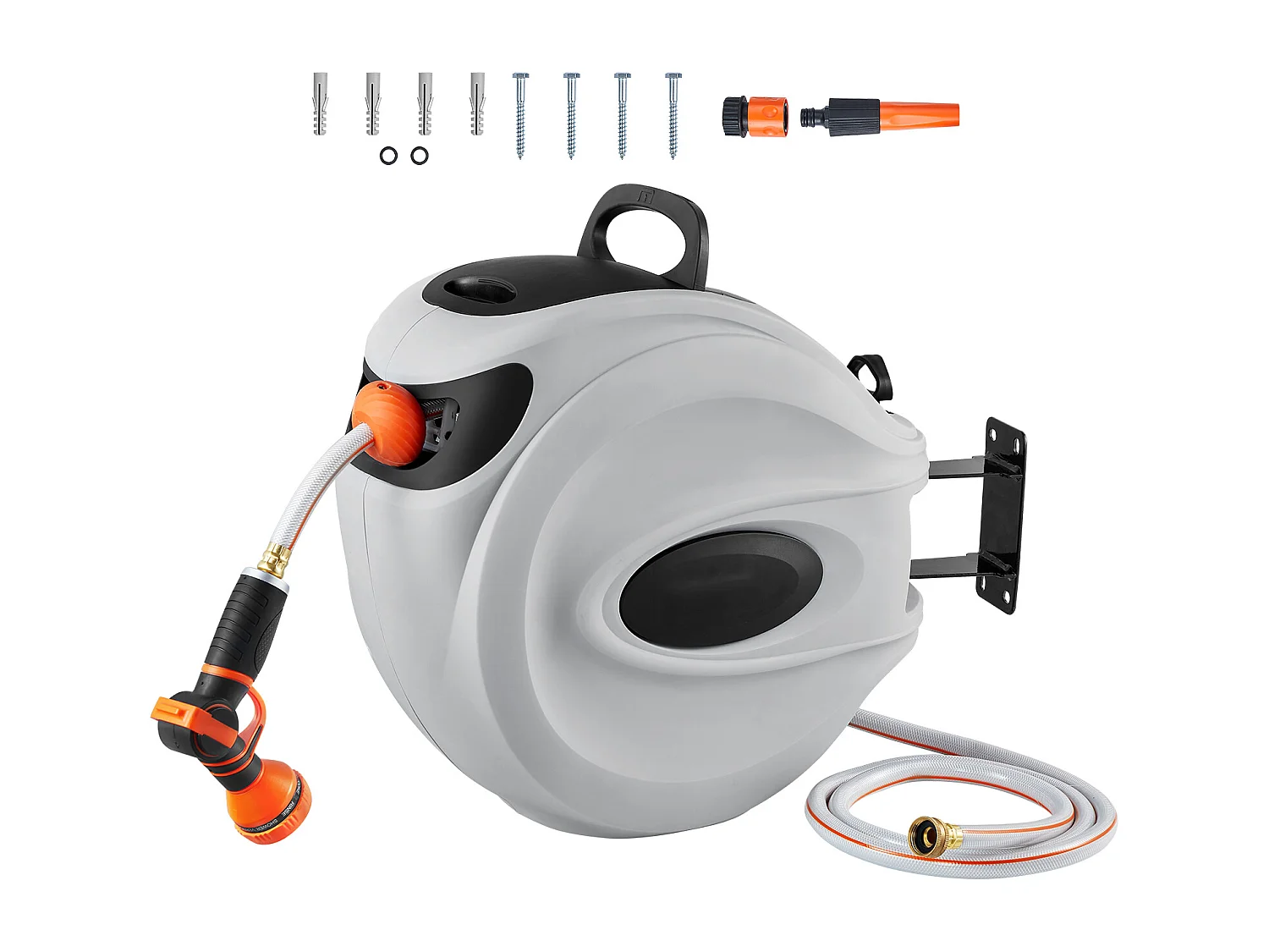 Enrouleur de Tuyau d'Arrosage Rétractable SucceBuy, 1,2 cm x 40 m, Fixé au Mur, Avec Buse 9 - Pattern, Verrouillage de Toute Longueur