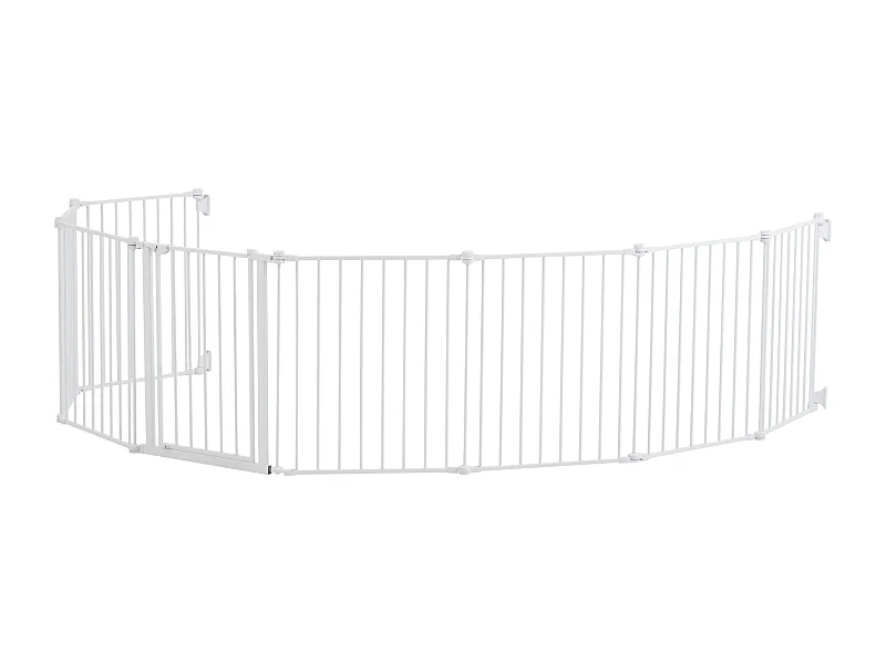 Barrière de Sécurité Animaux, SucceBuy Barrière Pliable pour Bébé et Animal de Compagnie 487,7 cm Largeur 71,1 cm Hauteur 8 Panneaux Blanche