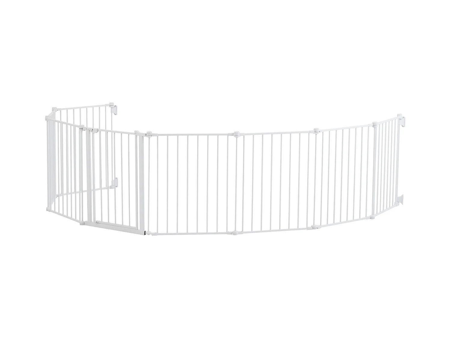 Haustier-Sicherheitstor, SucceBuy Faltbares Baby- und Haustiergitter 487,7 cm Breite 71,1 cm Höhe 8 Paneele Weiß
