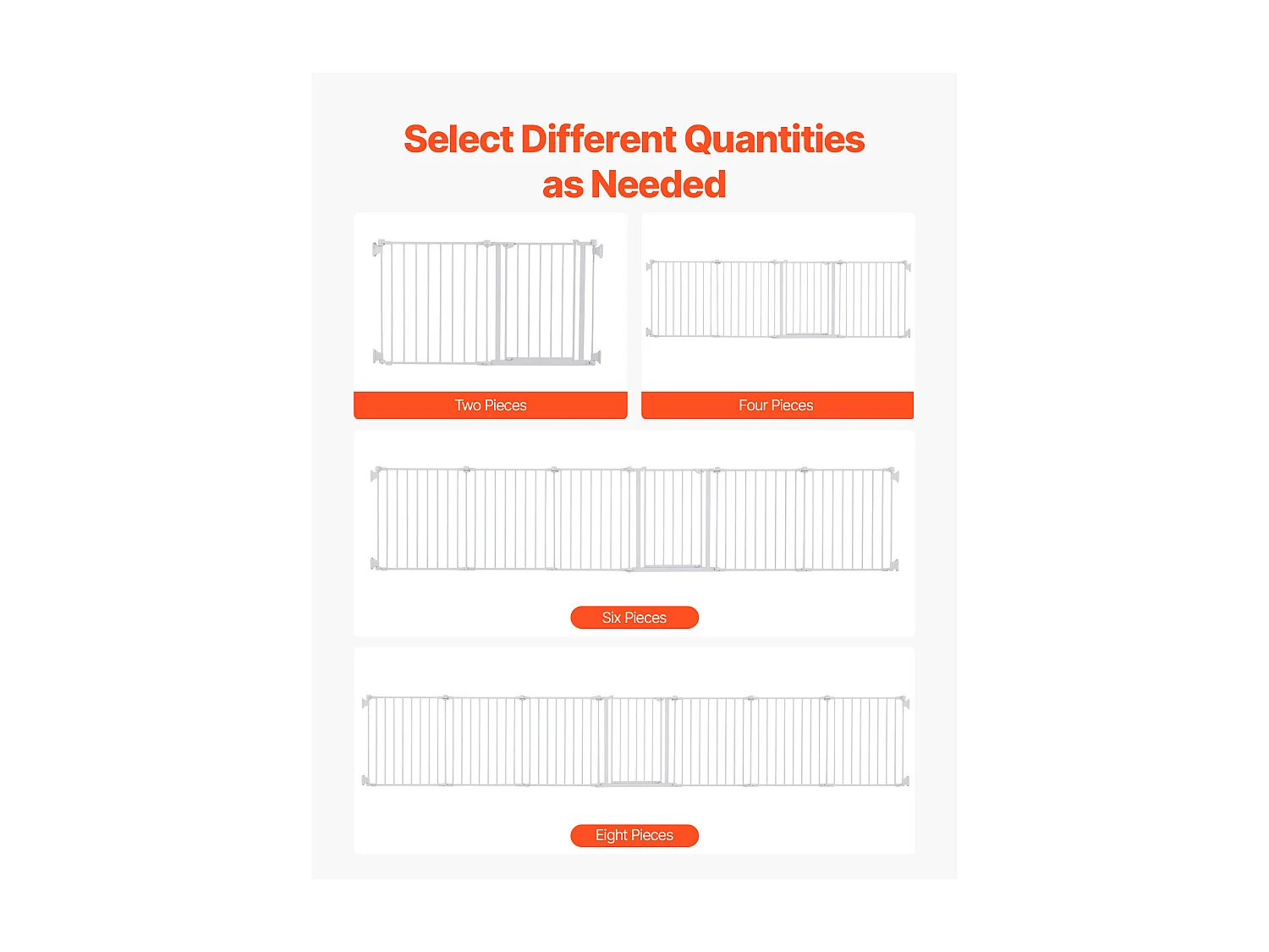 Barrière de Sécurité Animaux, SucceBuy Barrière Pliable pour Bébé et Animal de Compagnie 487,7 cm Largeur 71,1 cm Hauteur 8 Panneaux Blanche