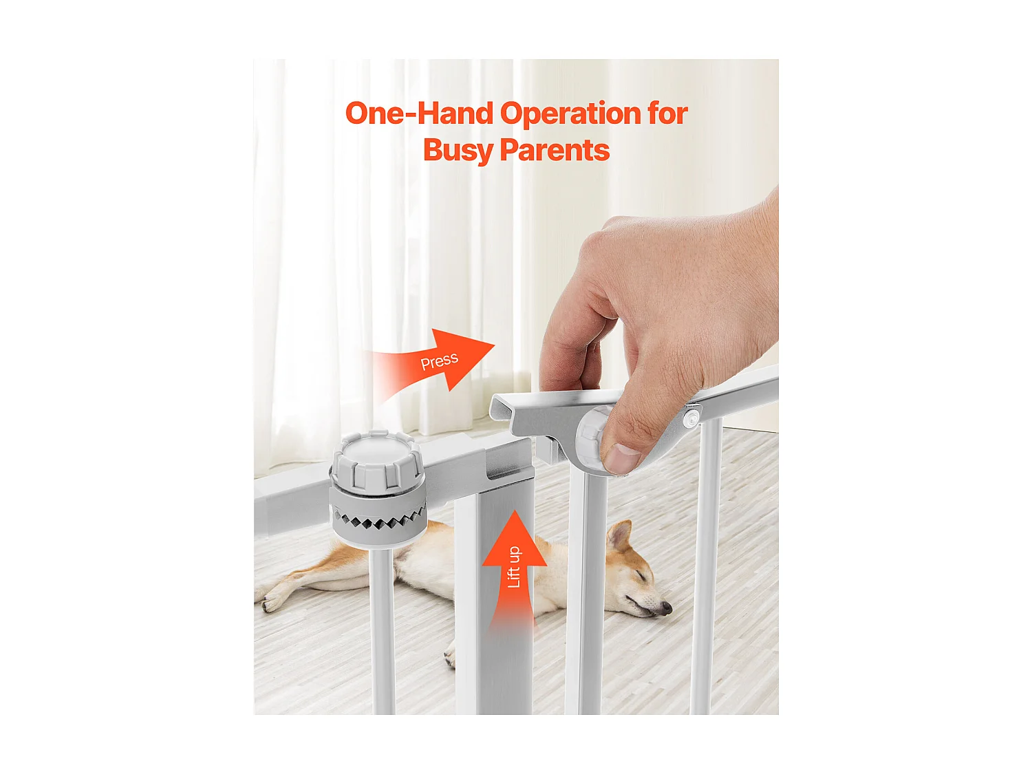 Barrière de Sécurité Animaux, SucceBuy Barrière Pliable pour Bébé et Animal de Compagnie 487,7 cm Largeur 71,1 cm Hauteur 8 Panneaux Blanche