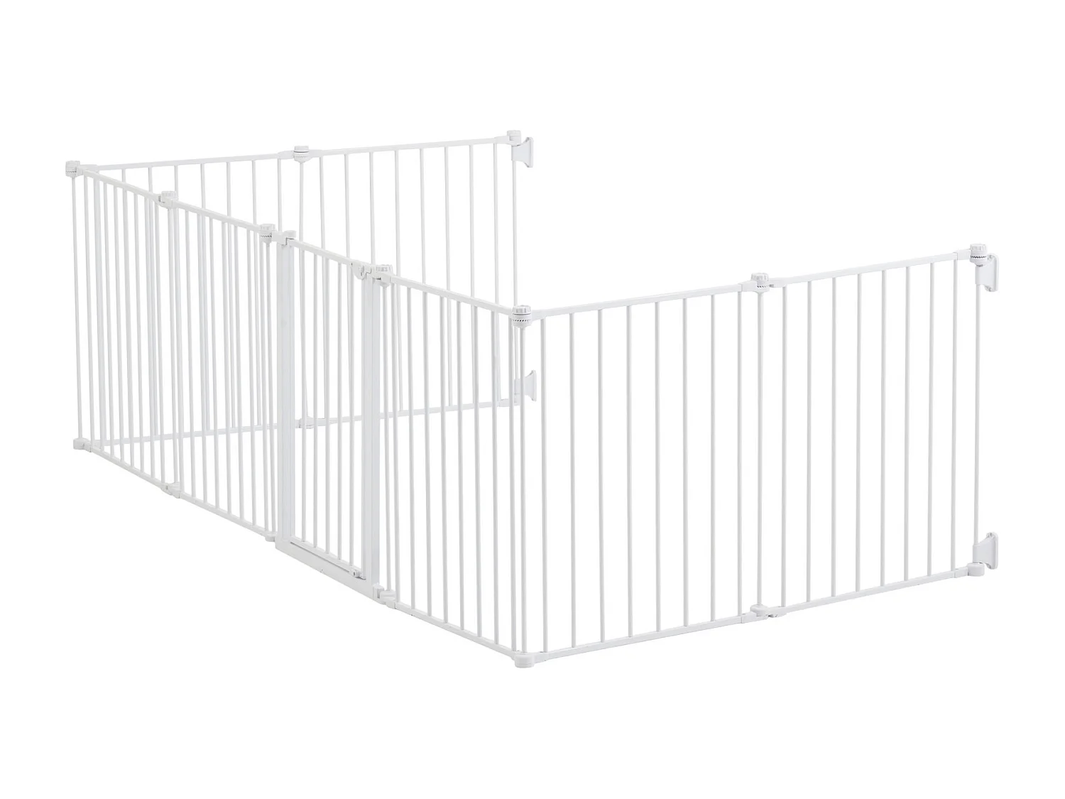 Barrière de Sécurité Animaux, SucceBuy Barrière Pliable pour Bébé et Animal de Compagnie 487,7 cm Largeur 71,1 cm Hauteur 8 Panneaux Blanche