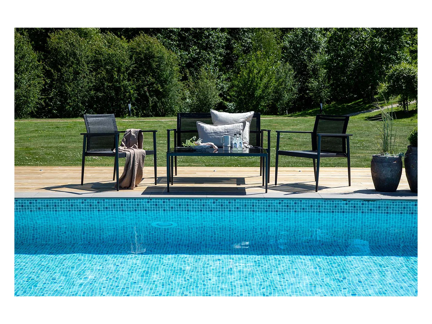 Salon de Jardin "Break" 105cm Noir