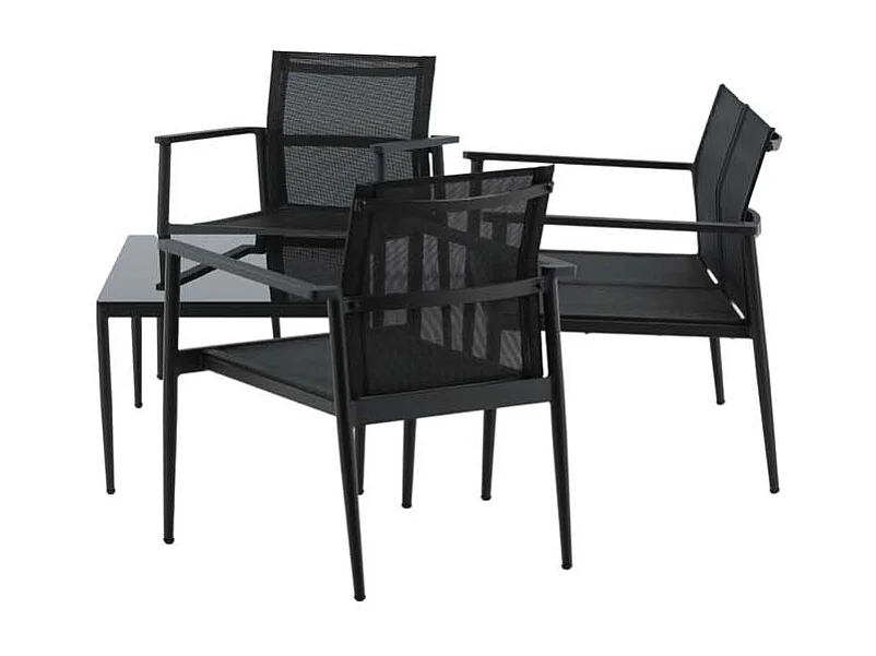 Break loungeset 4 delen zwart.