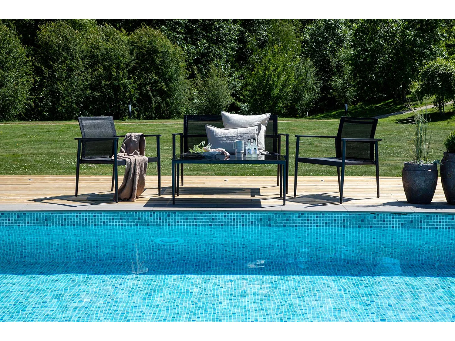 Break loungeset 4 delen zwart.