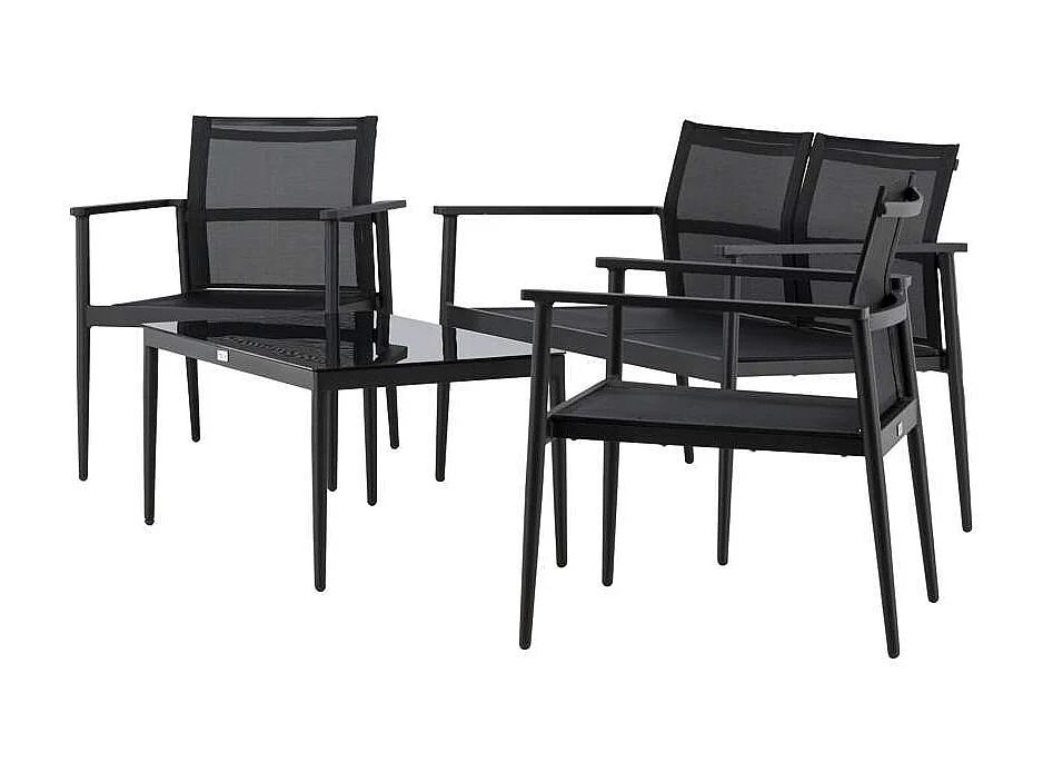 Break loungeset 4 delen zwart.