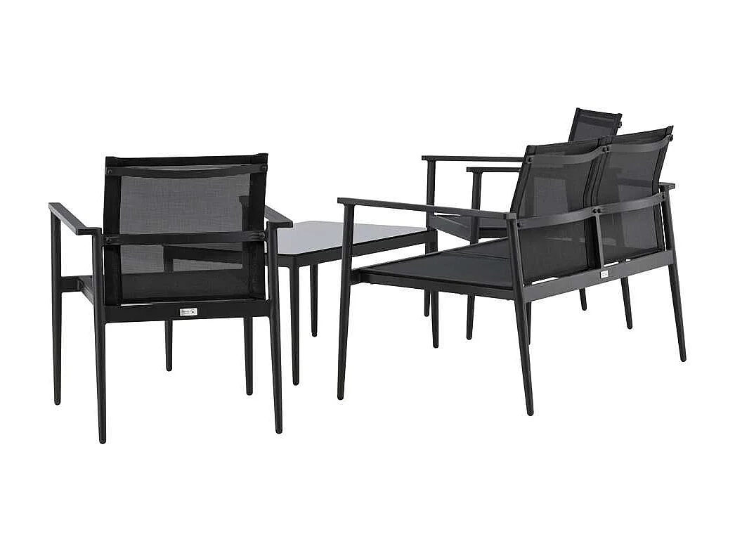 Break loungeset 4 delen zwart.