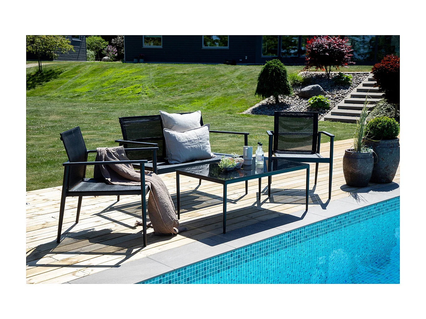 Salon de Jardin "Break" 105cm Noir