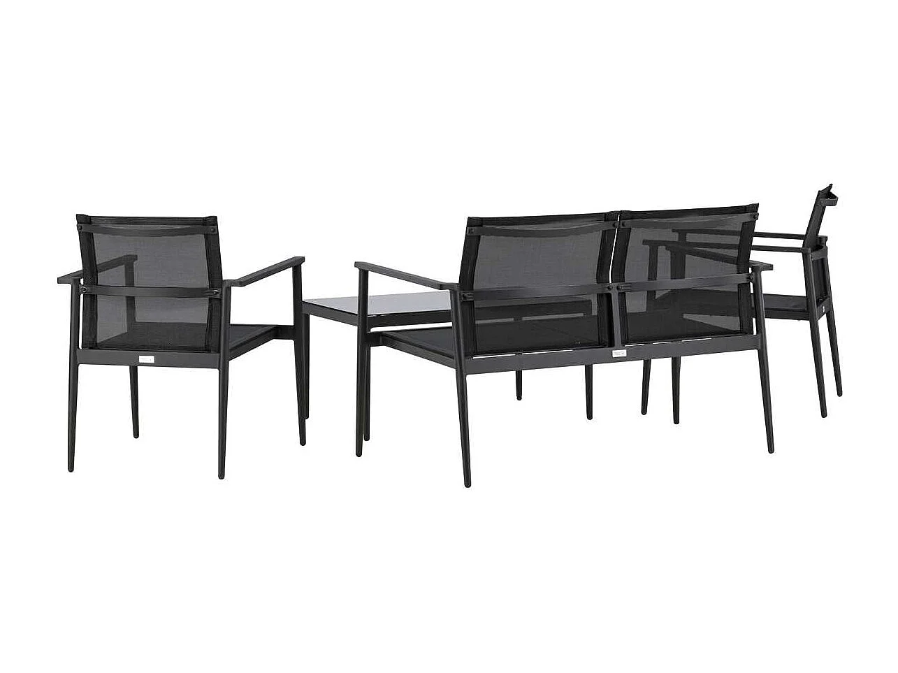Break loungeset 4 delen zwart.