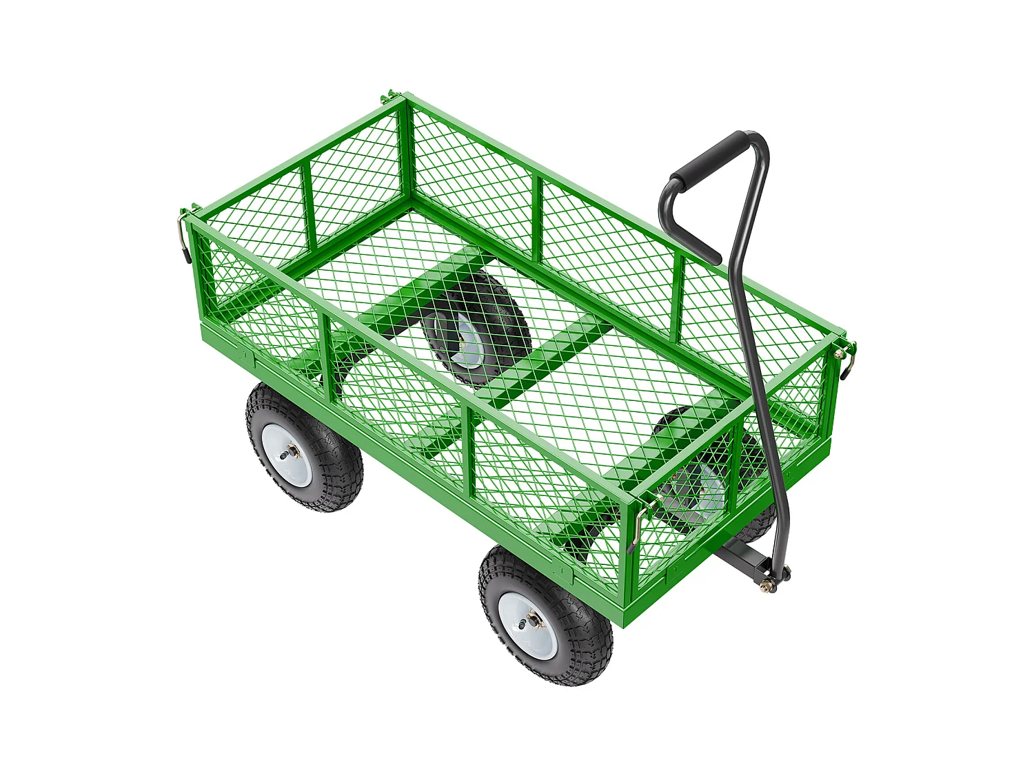 Gartenwagen, SucceBuy Stahl-Gartenwagen 408,23 kg Tragkraft, Hochleistungswagen, 25,4 cm Reifen