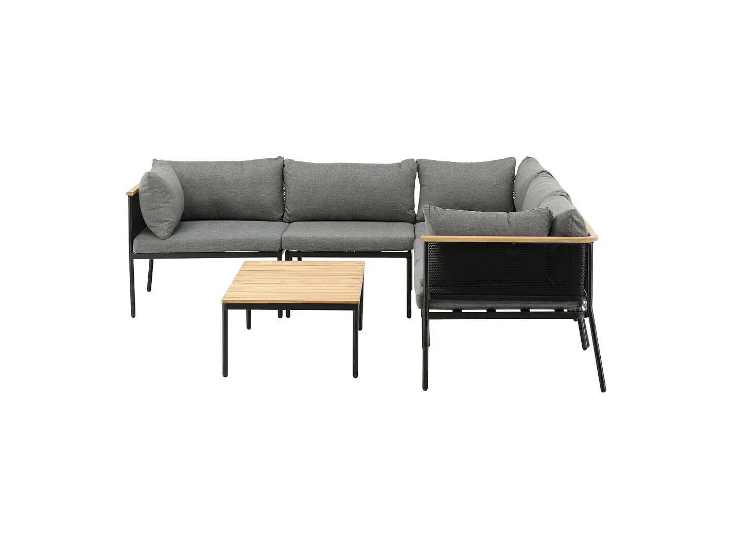 Nettan Lounge-Set 2 Teile schwarz,grau,natur.