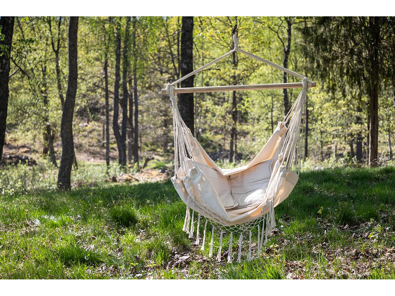 Culasi hangend tuinstoel incl. kussen wit.