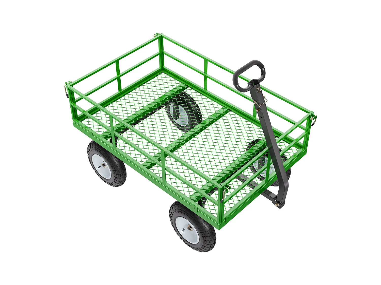 Gartenwagen, SucceBuy Stahl-Gartenwagen 544,31 kg Tragkraft, Hochleistungswagen mit 33 cm Reifen