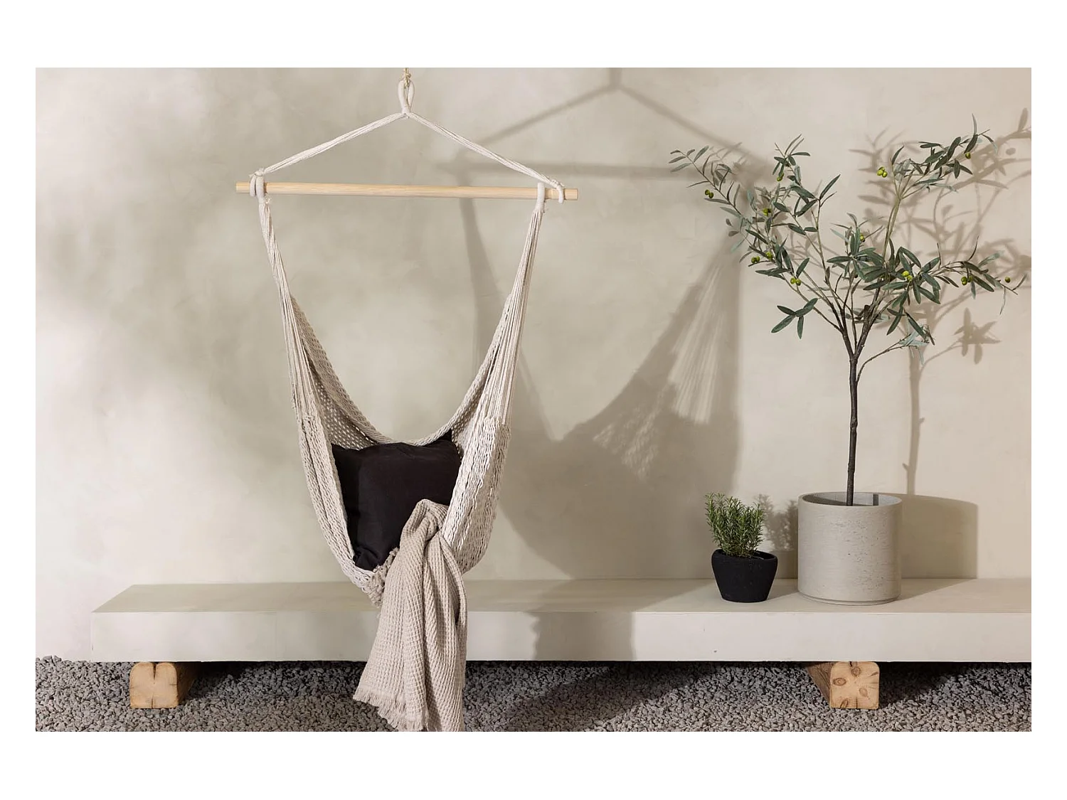 Fauteuil Suspendu en Tissu "Kalino" 135cm Naturel