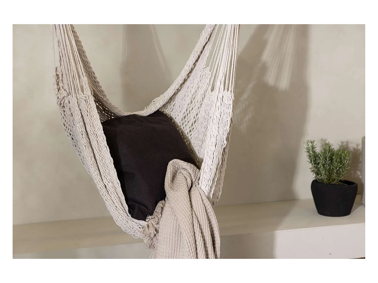 Fauteuil Suspendu en Tissu "Kalino" 135cm Naturel