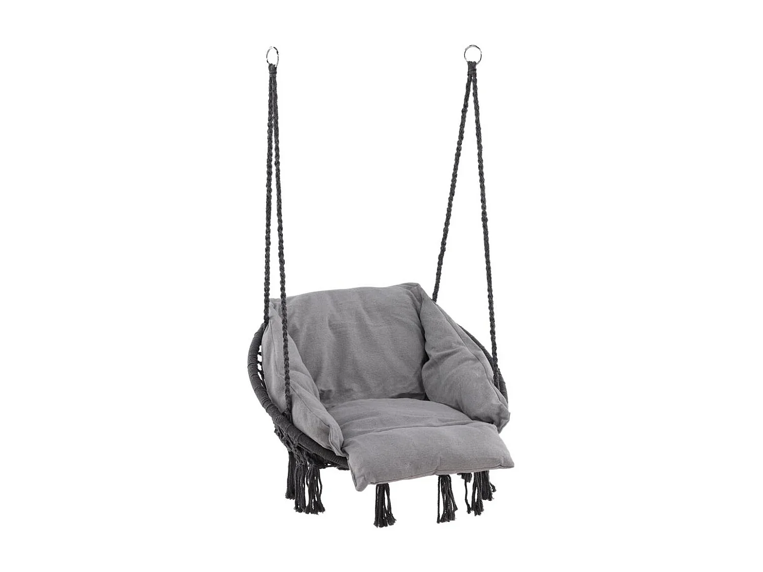 Hamtic fauteuil suspendu avec coussin gris.