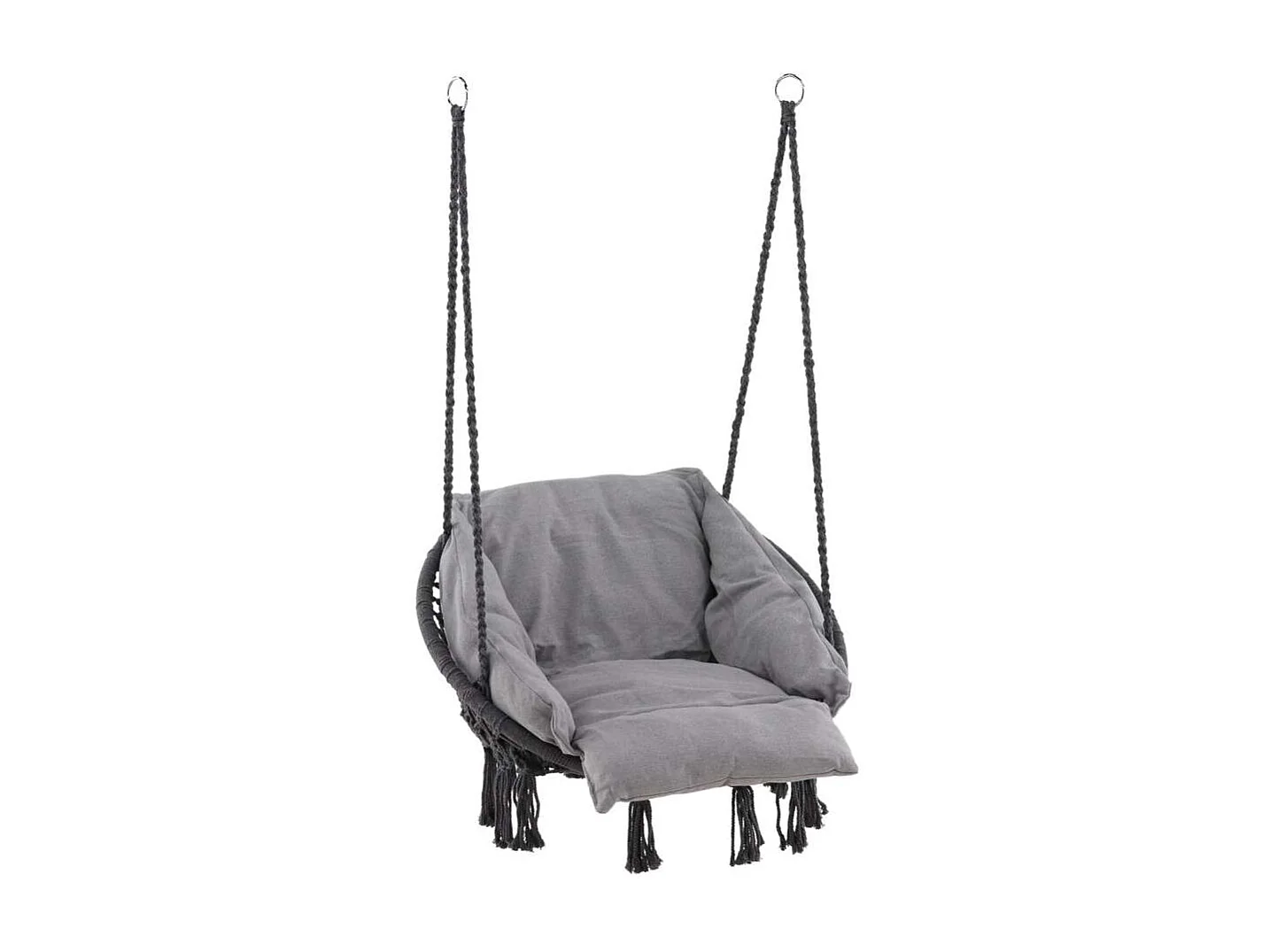 Hamtic fauteuil suspendu avec coussin gris.