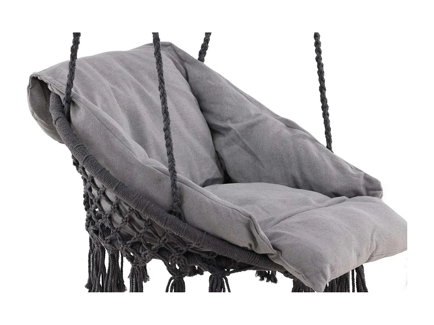 Hamtic fauteuil suspendu avec coussin gris.