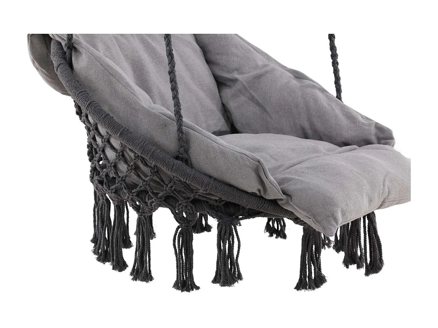 Hamtic fauteuil suspendu avec coussin gris.