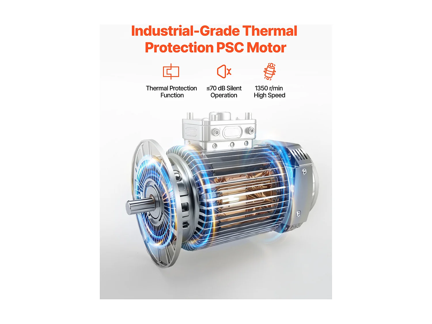 Ventilateur sur Pied Industriel SucceBuy, 3 Vitesses, 76 cm, Oscillant et Réglable en Hauteur