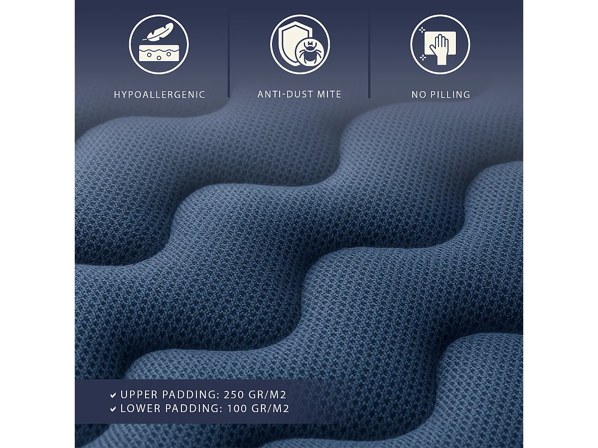 Matelas double 160x200 cm Waterfoam | Hauteur 20 cm | Classe 1 | Ferme Moyenne | Antibactérien | Fabriqué Italie