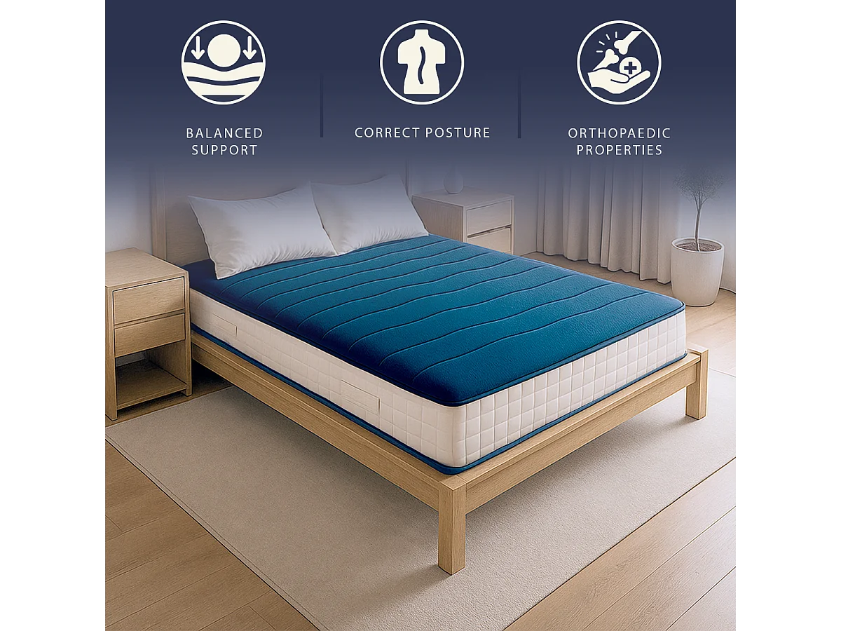 Matelas 1 place et demie 120x190 cm Waterfoam | Hauteur 20 cm | Classe 1 | Ferme Moyenne | Antibactérien | Fabriqué Italie