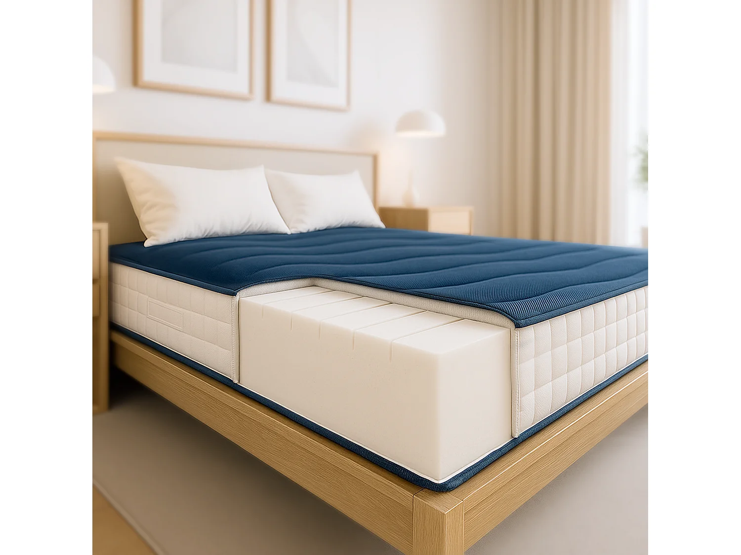 Matelas simple 80x200 cm Waterfoam | Hauteur 20 cm | Classe 1 | Ferme Moyenne | Antibactérien | Fabriqué Italie