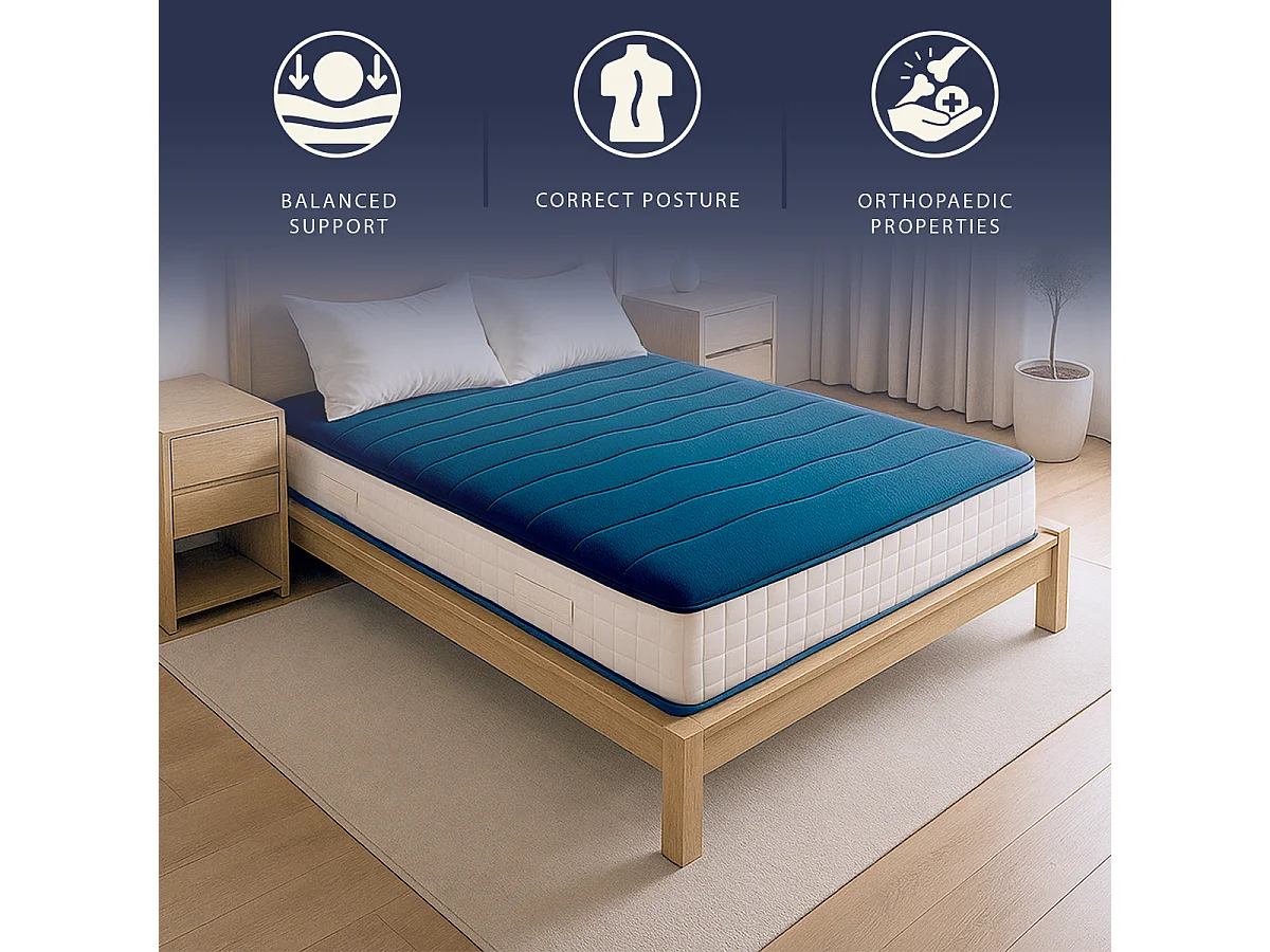 Matelas simple 80x200 cm Waterfoam | Hauteur 20 cm | Classe 1 | Ferme Moyenne | Antibactérien | Fabriqué Italie