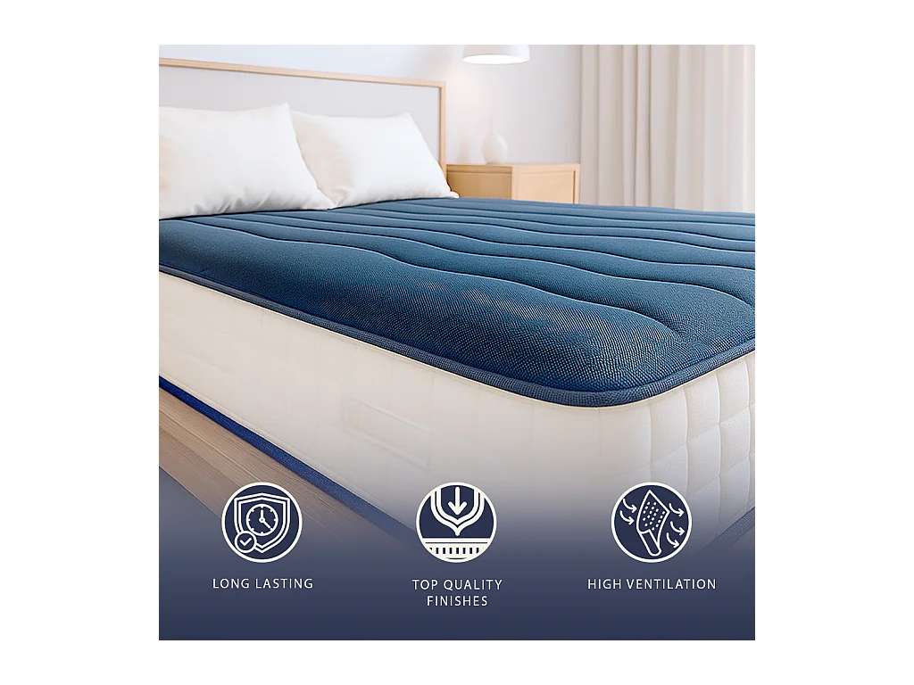 Materac francuski 140x200 cm z pianki Waterfoam | Wysokość 20 cm | Klasa 1 | Średnio twardy | Antybakteryjny | Made in Italy