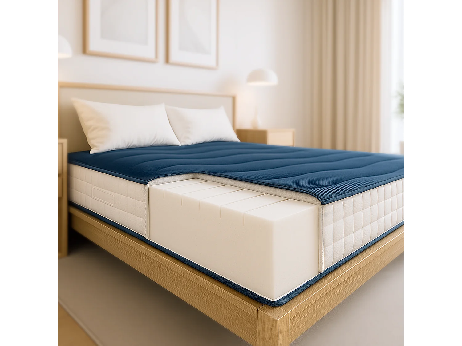 Materac pojedynczy 80x190 cm z pianki Waterfoam | Wysokość 20 cm | Klasa 1 | Średnio twardy | Antybakteryjny | Made in Italy