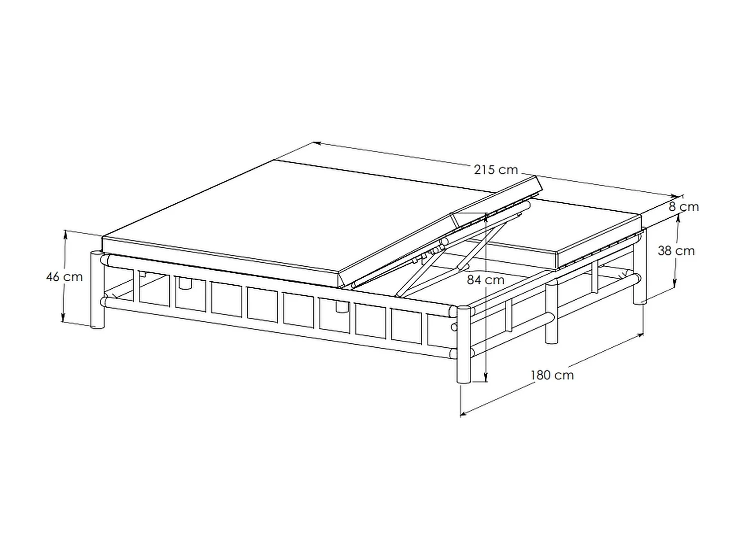 Espreguiçadeira dupla em teca com colchão - Natural claro e branco - TULUM de MYLIA