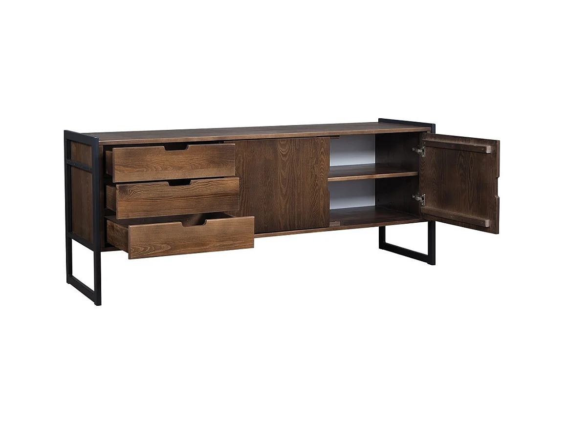 Komoda z drewna litego Loft wood 164 cm, kolor brązowy