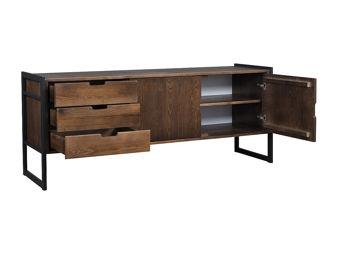 Komoda z drewna litego Loft wood 164 cm, kolor brązowy